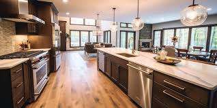 kitchen in new luxury home with quartz