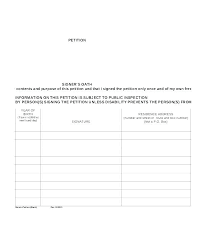 Best Blank Petition Template With Signature Sheet Specialization