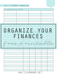 Free Printable Bill And Payment Organizer Clean Mama