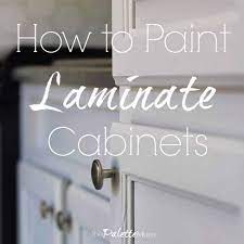 how to paint laminate cabinets without