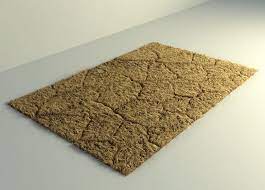 modern design brown fur carpet 3d model