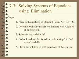 Ppt 7 3 Solving Systems Of Equations