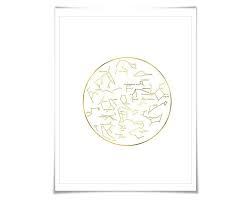 Amazon Com Constellation Map Gold Foil Space Art Print 7