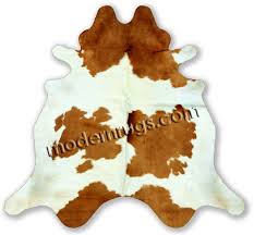 brown white holstein cowhide rug from