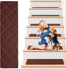 brown adhesive carpet stair treads for
