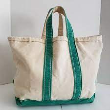 Choose from the iconic boat & tote, zip top, and insulated. Vintage Ll Bean Boat And Tote Canvas Bag Natural Green Medium Size 17 X 10 Llbean Totebag Canvas Bag Bags Tote