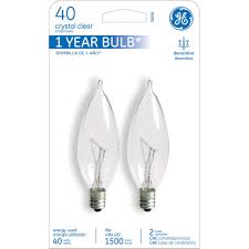 Shop Ge Lighting 76236 40 Watt Clear Candelabra Incandescent Light Bulb 2 Count Overstock 11642515