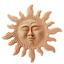 Terracotta Sun With Rays To Hang Cm 45