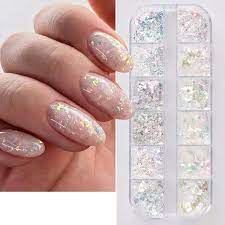 holographic iridescent nail glitter