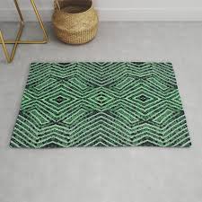 green african dye resist fabric rug by