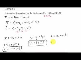 Finding Parametric Equations Passing