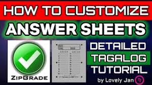 how to customize answer sheets in