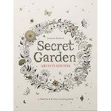 An inky treasure hunt and coloring book by johanna basford is more than a winner: Secret Garden Artist S Edition A Pull Out And Frame Colouring Book By Johanna Basford