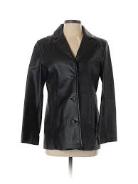 Details About Worthington Women Black Leather Jacket Sm