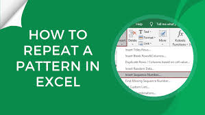 how to repeat a pattern in excel earn