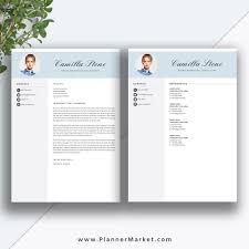 This Unique And Modern Resume Template With Matching Cover Letter Will Get You Ready For Digital Recruitment The Camilla Resume