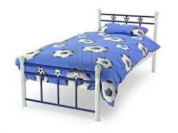 metal beds soccer 3ft single blue and