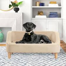 beige linen pet sofa bed