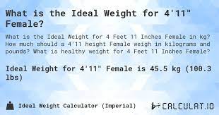 what is the ideal weight for 4 11