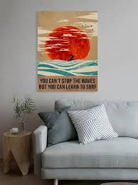 Sea Surfing Poster Vintage Wall Art
