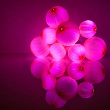 Novelty Lights Battery Operated Pink Ball Ornament Light Set 10 Pink Led Lights