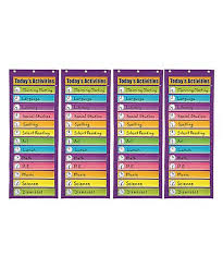 S S Worldwide Purple Dry Erase Activity Pocket Chart Set Of Four