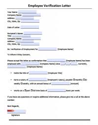 Employment Verification Letter Template Word With Sample Job
