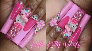 pink o kitty nails kawaii