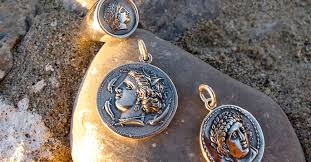 ancient greek coin pendants from silver