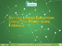 Derive Linear Equations Using The Point