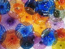 colorful blown glass wall art sculpture