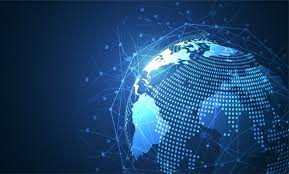 Conexión de red global. fondo del punto del mapa del mundo | Vector Premium