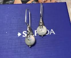 sterling silver coin pearl earrings