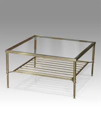 Glass Coffee Table Antique Brass