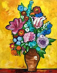abstract flowers in a vase olga koval