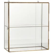 Brass Wall Metal Display Cabinet With 2