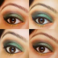 green orange gold eye makeup tutorial