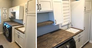 Clear through the sawdust and decide if wooden counters are right for you. Butcher Block Laundry Room Project By Brad At Menards