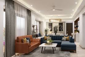 room design with leather sofa