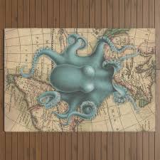 Nautical Octopus Art Print Nautical