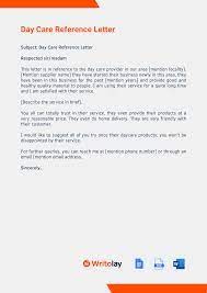 day care reference letter 4 templates