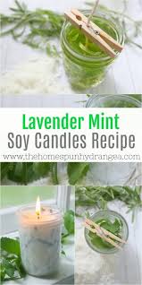 homemade lavender and mint soy candle