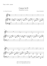 Contains printable sheet music plus an interactive, downloadable digital sheet music file. Free Printable Sheet Music Canon In D Simplified Version Free Violin And Piano Sheet Music Notes