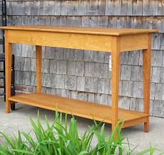 crafted shaker sofa table with shelf