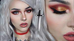 red gold cut crease makeup tutorial