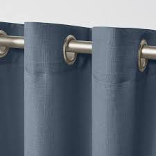 ati home loha linen grommet top curtain panel pair 54x96 blue