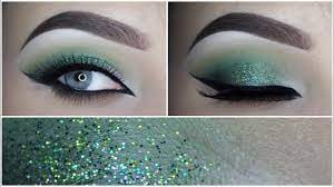 green glitter eye makeup tutorial