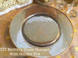 Diy Mercury Glass Charger With Golden