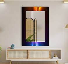 Tempered Glass Frame Wall Mirror For