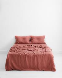 pink clay 100 flax linen bedding set